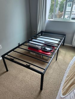 Twin bed frame and mattress