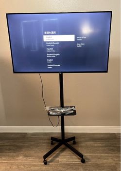 50” Amazon Fire Tv With Rolling/Mobile Tv Stand
