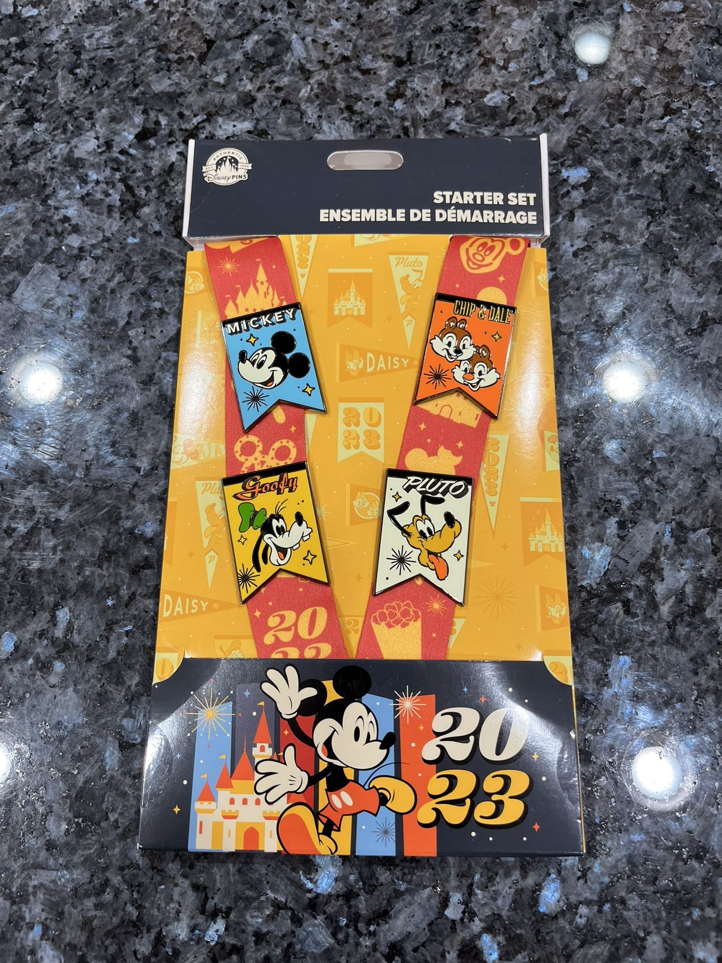 Disney Parks Mickey Mouse and Friends 2023 Pin Trading Starter Set. Brand new in original packaging never opened.