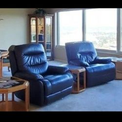 Chocolate Brown Leather Recliner Set