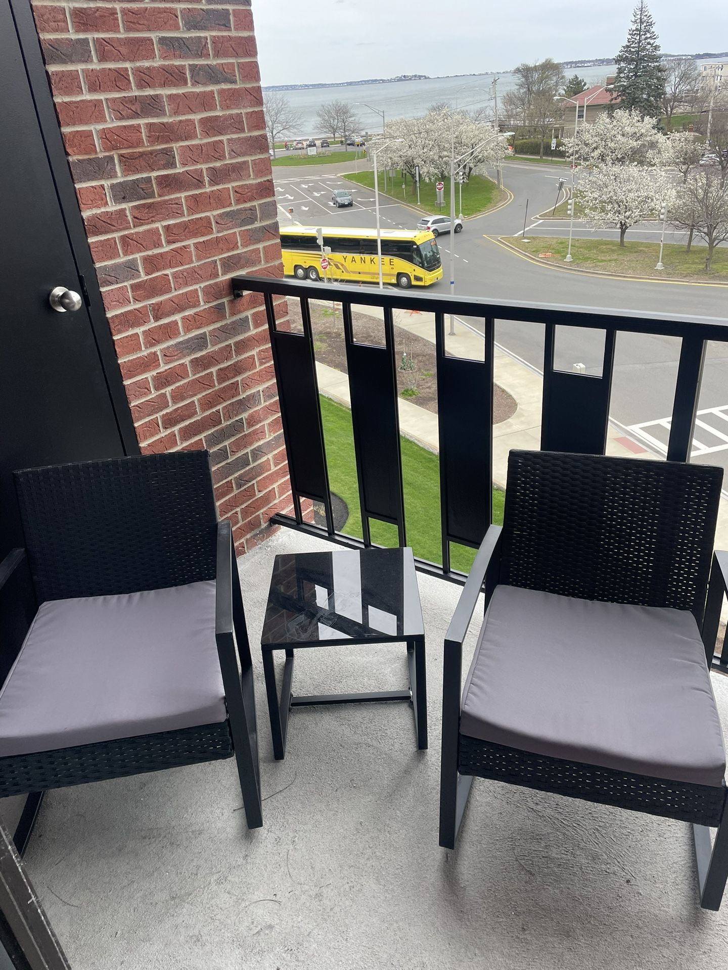 3 Piece Patio Furniture- Rocking Chair With Coffee Table
