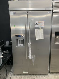 Kitchen aid 42” built in refrigerator in stainless steel new open box