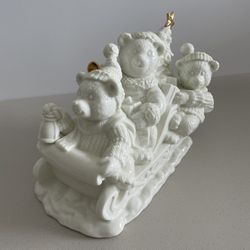 3 Bears In a Sleigh -Porcelain Musical Figurine