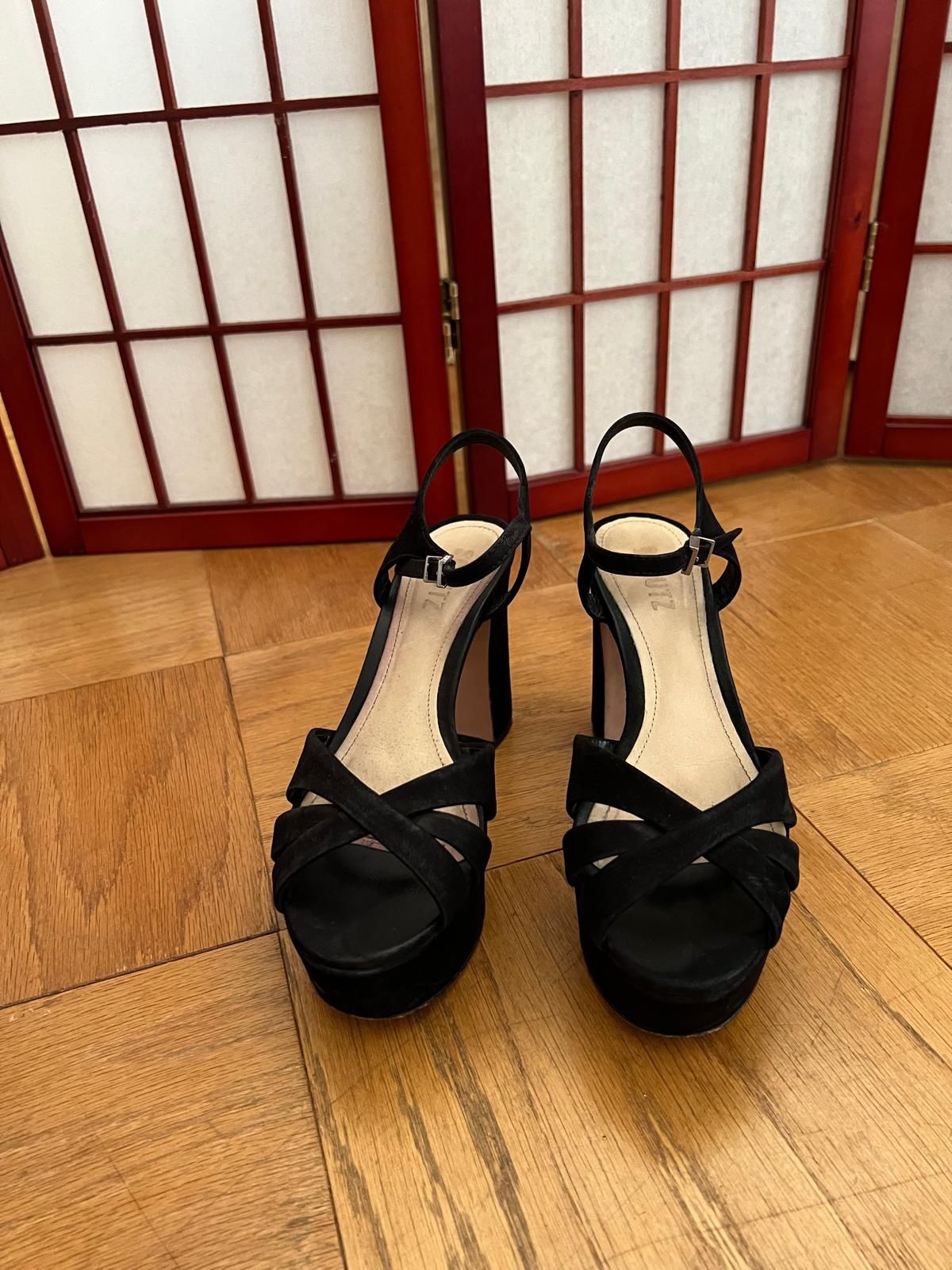 Schutz Black Platform Heels 