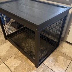 Dog crate wood and metal