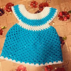 Blue And White Girl Toddler Dress