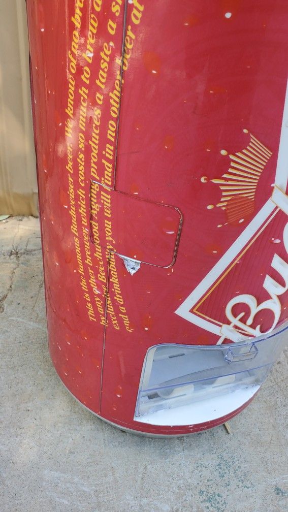 BUDWEISER REFRIGERATOR BEER CAN DISPENSER FRIDGE MAN CAVE COOLER