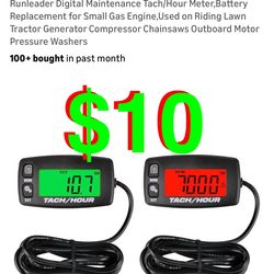 Digital Maintenance Tach/Hour Meter,Battery Replacement for Small Gas Engine,Used on Riding Lawn Tractor Generator Compressor Chainsaws Outboard Motor