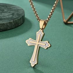 STAINLESS STEEL CROSS & CHAIN