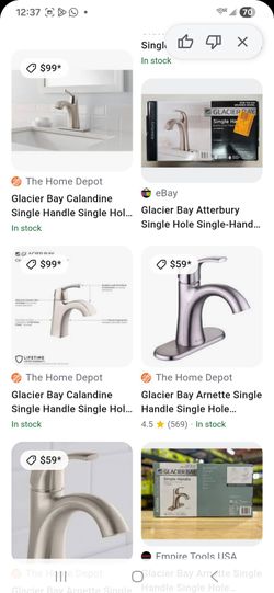 Glacier Bay Single Hole Single-Handle Bathroom Faucet Brushed Nickel
Box little bit damaged but item is new Never been used.