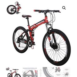 26” Full Suspension Mountain Bike 21 Speed Folding Bicycle Men or Women MTB G6