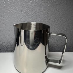 Milk Frothing Pitcher, 12OZ/350ML Coffee Frother Cup with Clear Scale Stainless