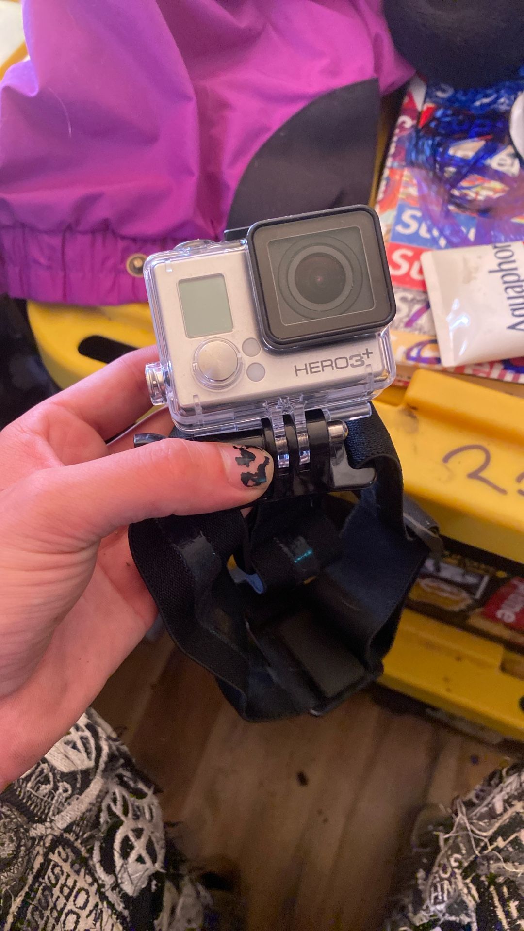 GO PRO HERO 3+ mini action camera / LOTS OF ACCESSORIES HEAD STRAP CHEST STRAP FLOATING DEVICE WATERPROOF DOORS EXTRA CASE, CABLES, BATTERY, AND MORE!