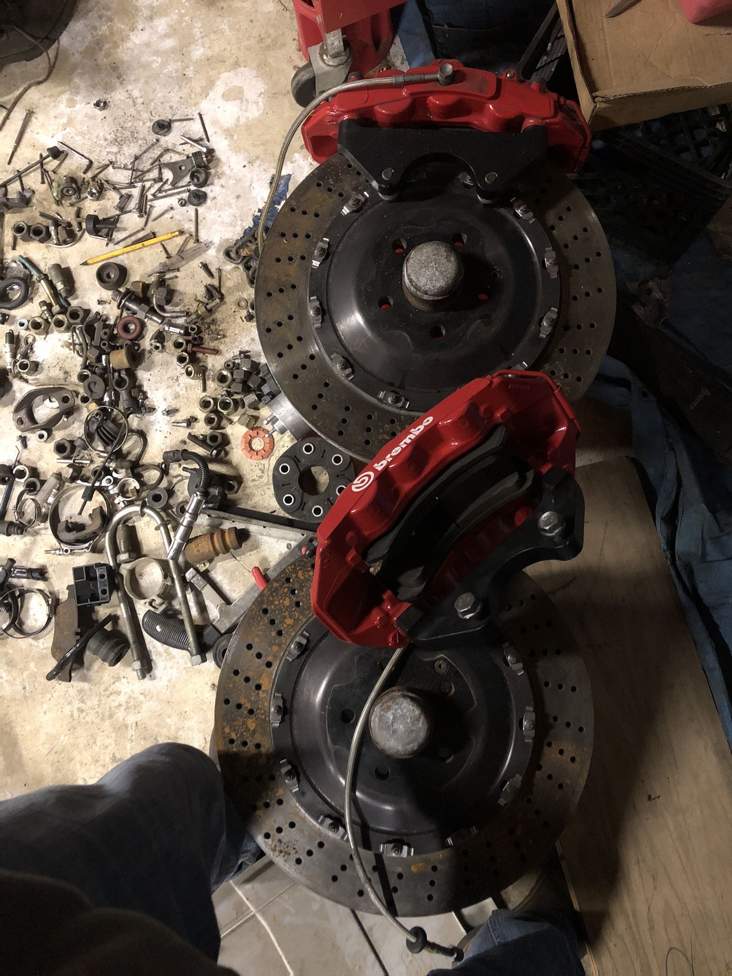 Brembo six piston calipers and 16 inch two piece rotors for 2018 Mercedes-Benz SLK big brake kit