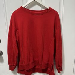 Red Crew Neck Sweatshirt. Women’s Size Medium