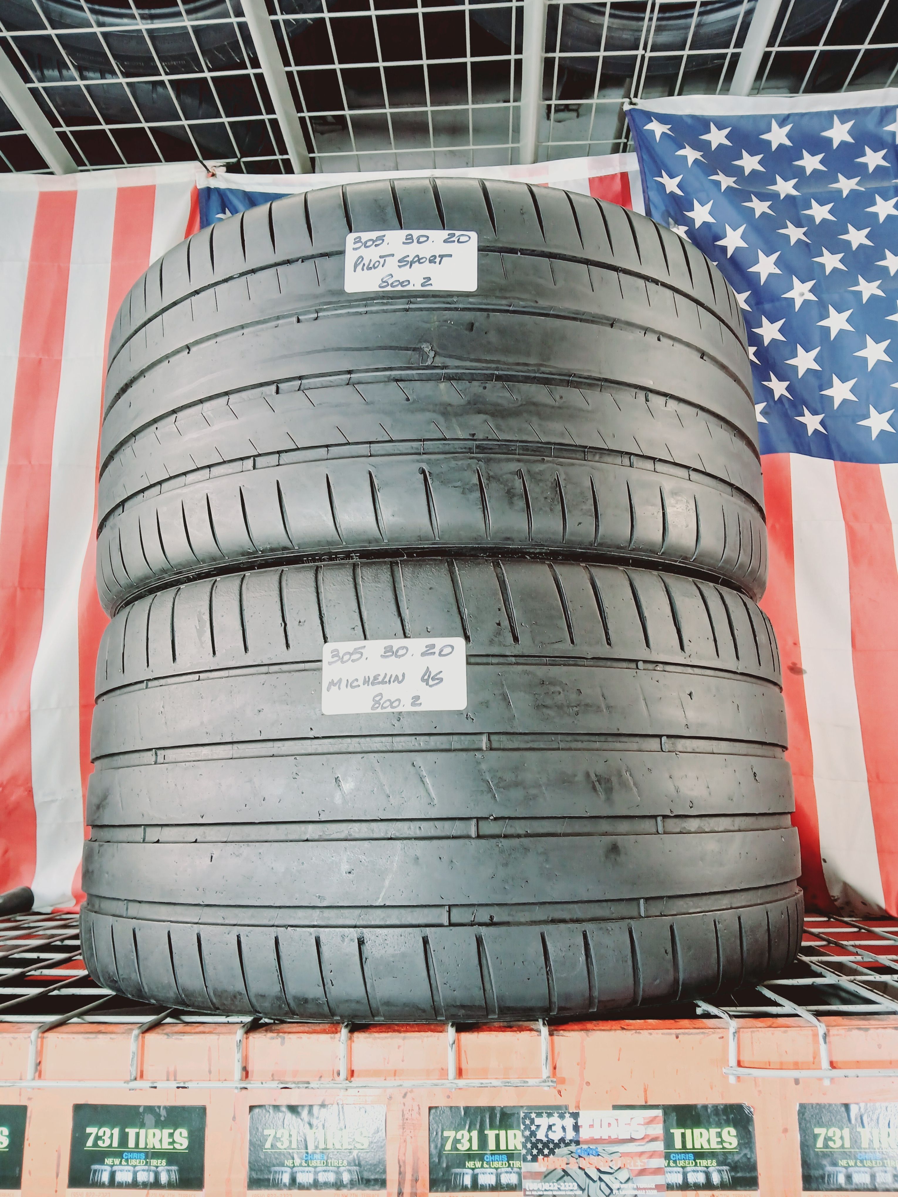 305/30ZR20 MICHELIN PILOT SPORT 4S MAX PERFORMANCE SUMMER 305/30R20 USED TIRES 305 30 20