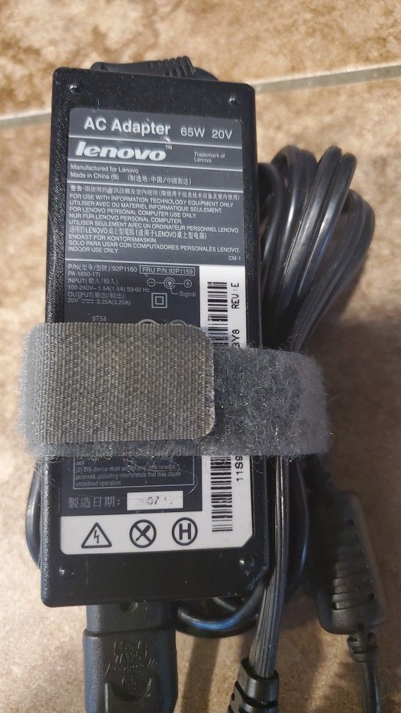 Lenovo AC Adapter 65W 20V PA 1650 171. Please Read Description.
