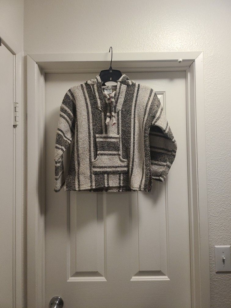 Kids Poncho Sweater With Hood Size 10 OBO