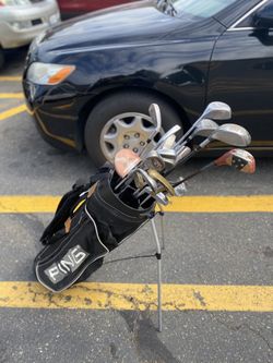 Vintage Ping Hoofer Stand Golf Bag-Black 6-Way Dual Strap With  Most Ping Clubs