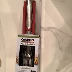 BBQ 3-Piece Grilling Tool Set with Grill Glove