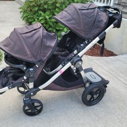 City Select Baby Jogger Double And Triple With Scooter Glider Board Attached And New Drink Carrier 