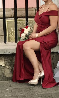 Evening Burgundy Dress