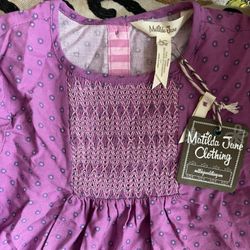 MATILDA JANE PURPLE FLORAL SMOCKED KNIT LS SHIRT 