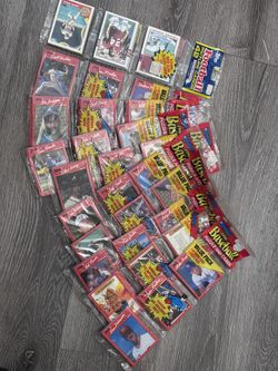 Late 80s Football Topps Pk And 9 Donruss 90s Baseball Cards Sealed New Selling Lot