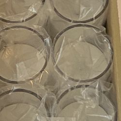 NEW- Set of 6 Battery Operated 3D Wick Flame LED Candles in Clear Holders  