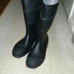 High-top Black Work Water Boots Size 11