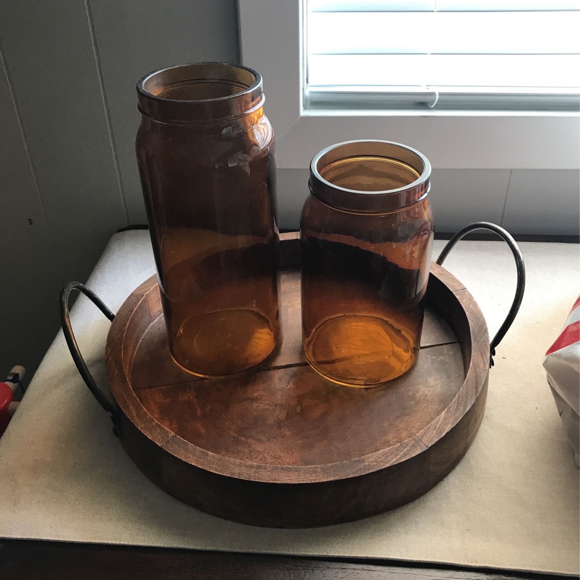 2 Amber Vases Perfect For Fall Autumn Decor