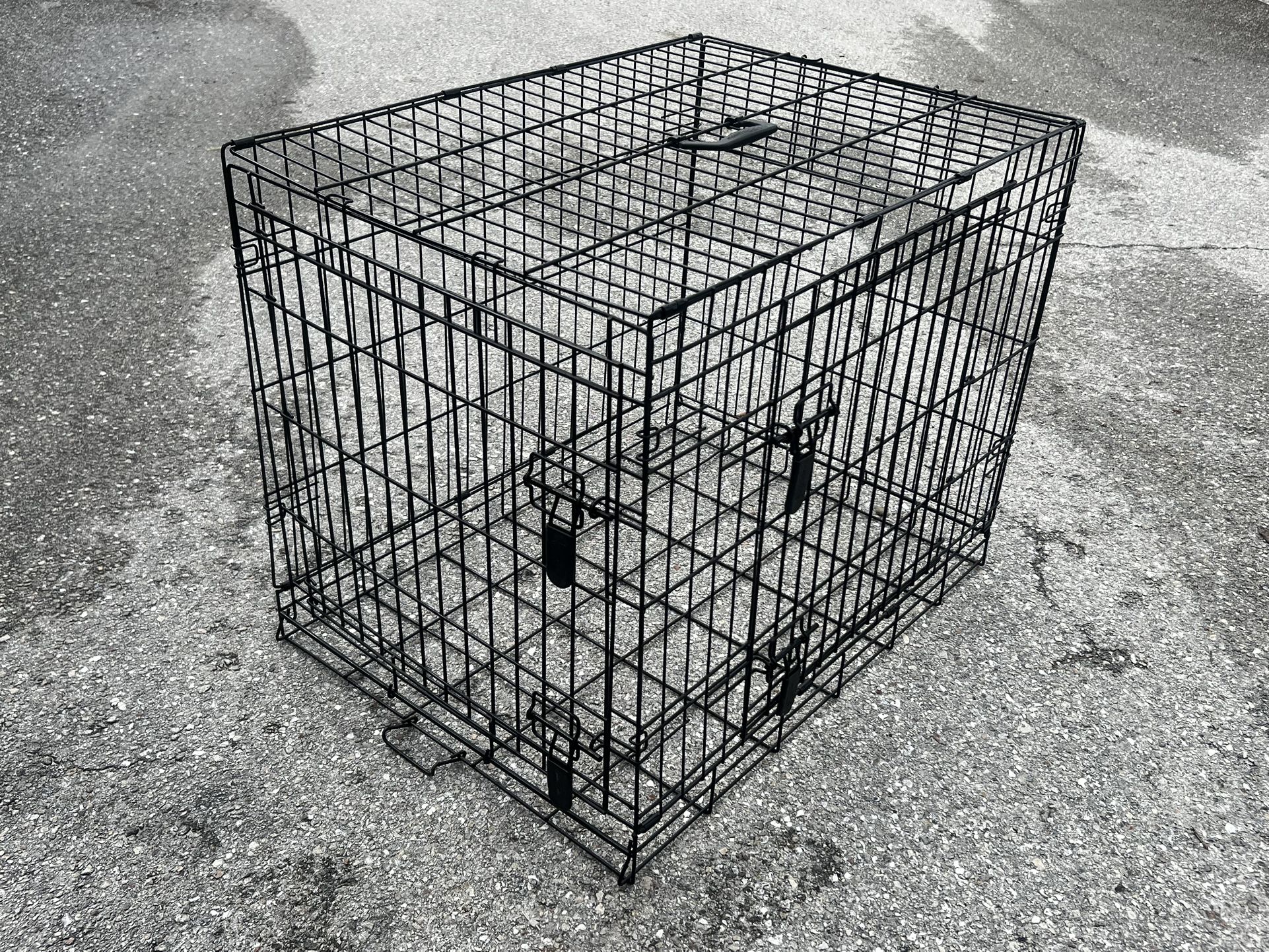 30x22x24in Large Black Metal Single Door Dog Pet Animal Cage Containment Crate! Perfect for dogs 40-70lb.