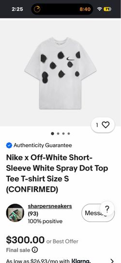 Off white X nike tshirt