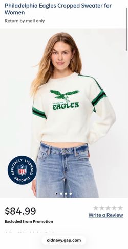 New Philadelphia Eagles Cropped Sweater for Women