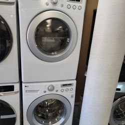 LG Front Load Washer And Stackable Gas Dryer Set 