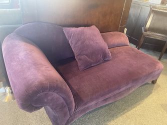 Long purple Chaise w/ matching pillow As Is (stains around the Chaise)  SKU LRWRYB 