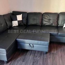 New Sectional + Storage Ottoman  — Left or Right Chaise — Delivery Available 