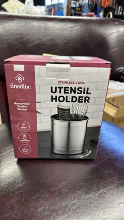 Utensil Holder for Countertop, Stainless Steel Rotating Organizer
