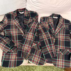 Boys Christmas Plaid Dressy Blazers From Target Used Once Super Comfy And Like New Condition 2 Sizes 8-10 And 5-6