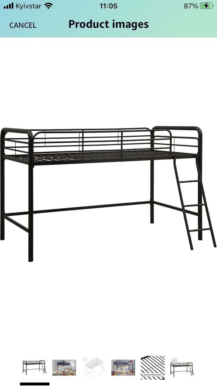 New Twin Size Junior Metal Loft Bed