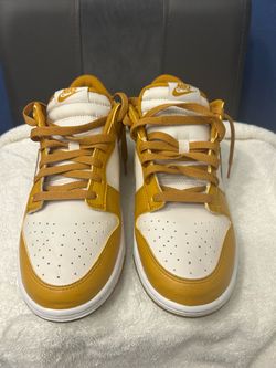 Nike Dunk Low White and Gold Sneakers