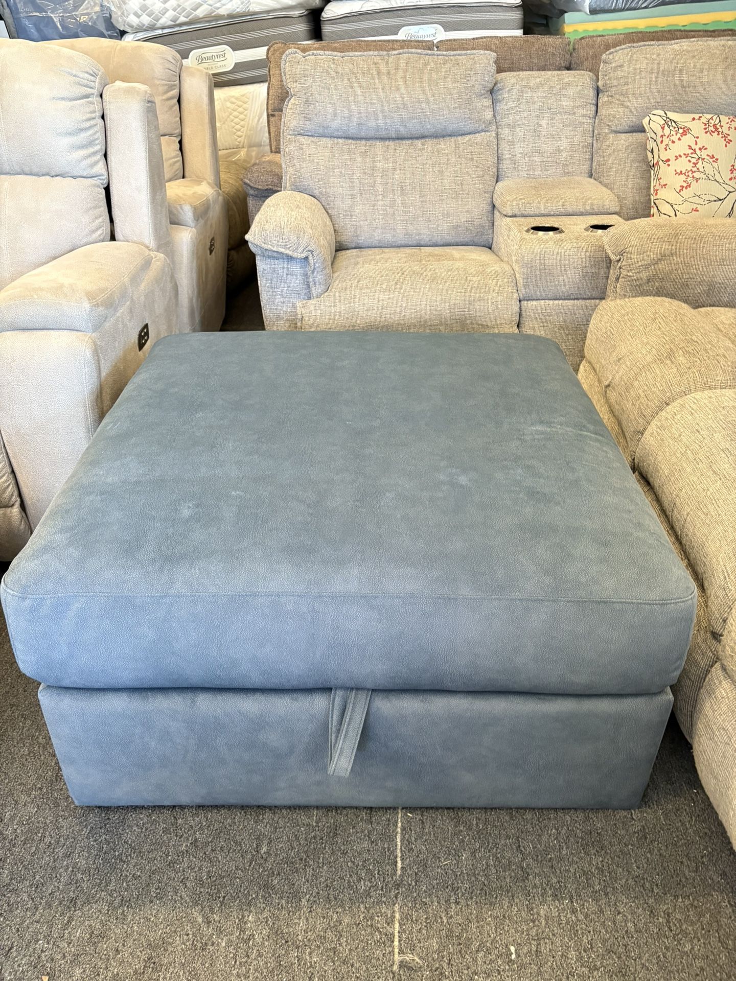 Large Blue Lazy Boy Storage Ottoman $100