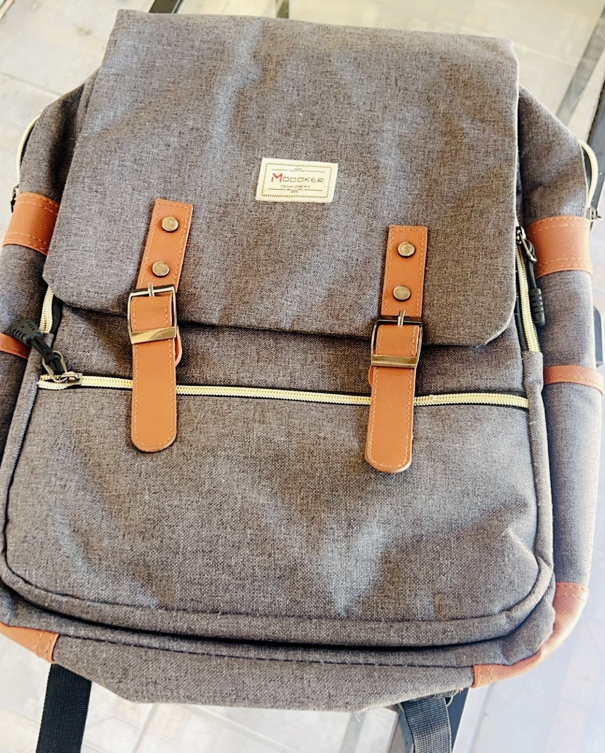 Modoker Laptop Backpack‎ Computer Travel Laptop Backpacks Gray Pockets