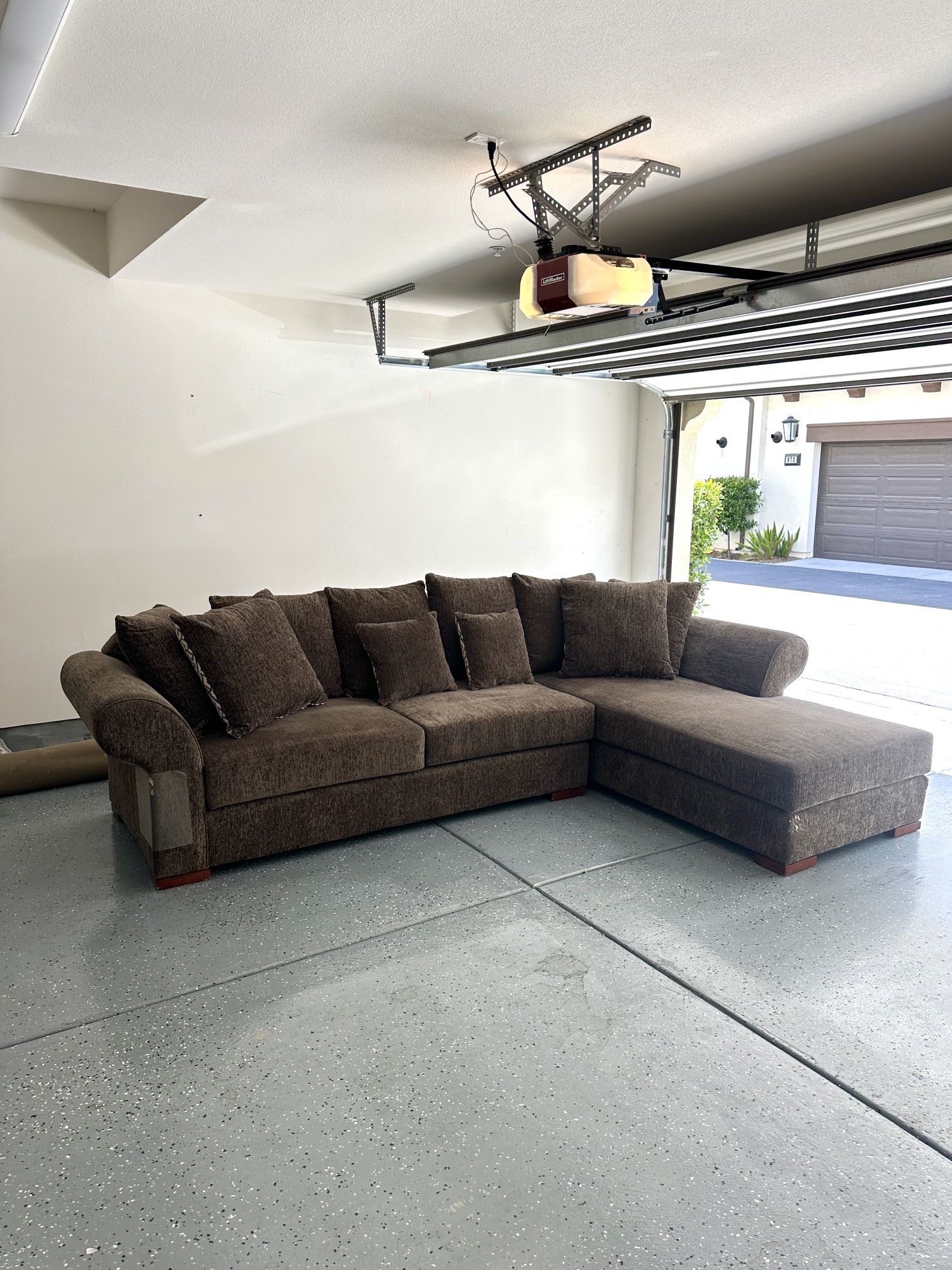 Brown Sectional With Chaise Lounge