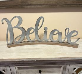 Believe Word Sign Metal Home Decor 
