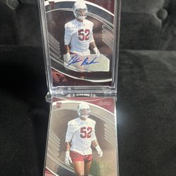 Jordan Burch  Absolute Autograph R/C + R/C Base : Arizona Cardinals 