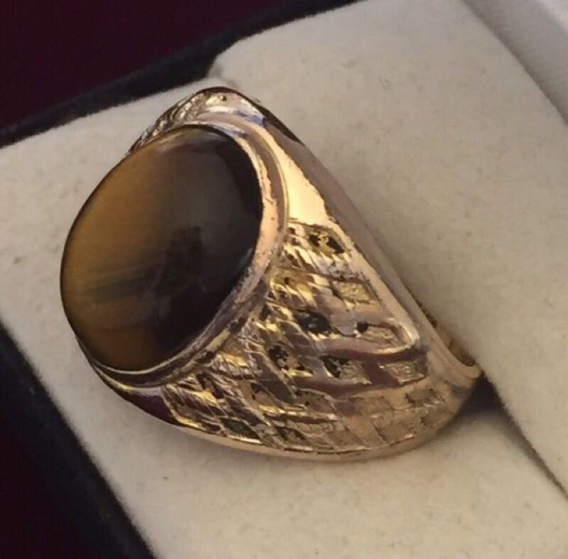 10K Gold Filled Tiger Eye Gemstone Ring