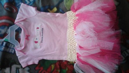 0+3 Months handmade tulie onesie dress