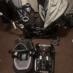 two Kid Stroller W/ Car Seat & Base