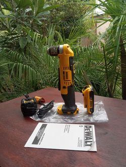DeWalt.  20v max.  New angle drill.   W/ battery.  2.0 AlH.  Charger